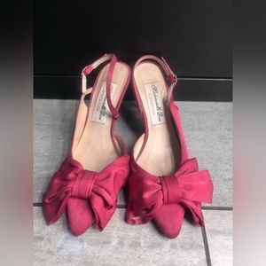 BHLDN Mademoiselle Rose satin heels with leather sole - size 36.5